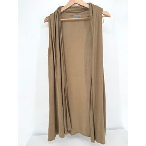 Joseph A. Cardigan Duster Cardigan Womens Large Tan Open Front Knit Longline